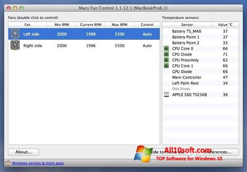 Screenshot Macs Fan Control Windows 10