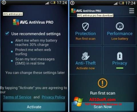 Screenshot AVG AntiVirus Pro Windows 10