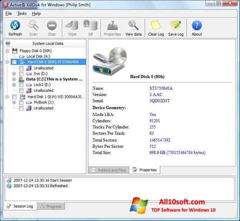 Screenshot Active KillDisk Windows 10