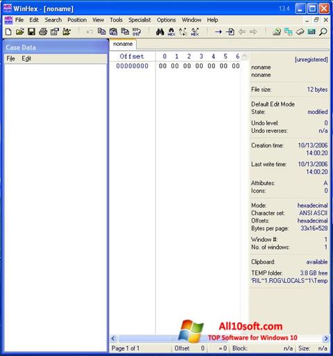 Screenshot WinHex Windows 10