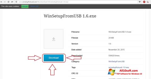 Screenshot WinSetupFromUSB Windows 10