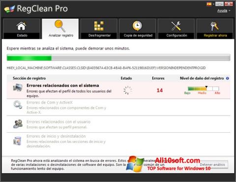 Screenshot RegClean Pro Windows 10