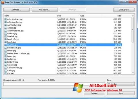 Screenshot Free Disc Burner Windows 10