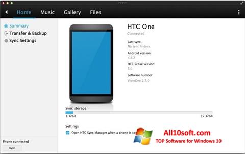 Screenshot HTC Sync Windows 10
