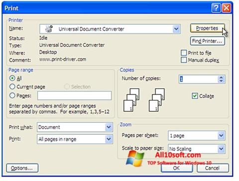 Screenshot Universal Document Converter Windows 10