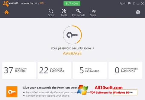 Screenshot Avast Internet Security Windows 10