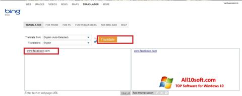 Screenshot Bing Translator Windows 10