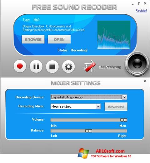 Screenshot Free Sound Recorder Windows 10