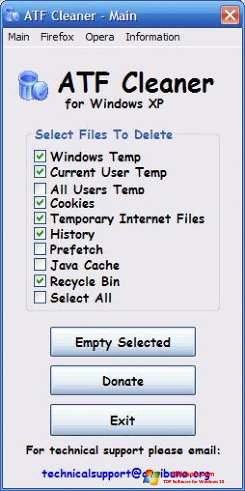 Screenshot ATF Cleaner Windows 10