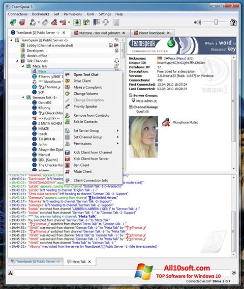 Screenshot TeamSpeak Windows 10