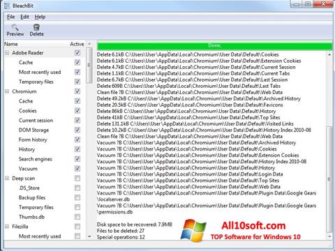 Screenshot BleachBit Windows 10