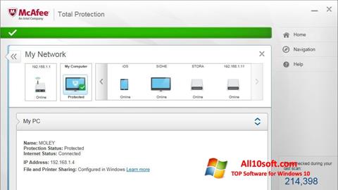 Screenshot McAfee Total Protection Windows 10